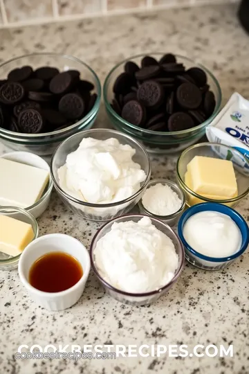 Decadent Oreo Cookie Dessert Trifle ingredients