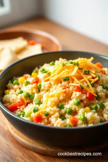 One-Pan Cheesy Vegetable Rice Bake presentation