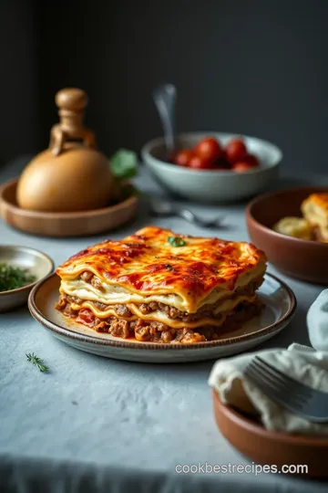 Oven-Baked Lasagna with Savory Meat Sauce presentation