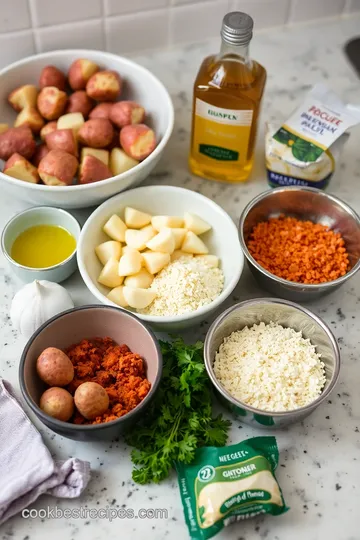 Parmesan Crusted Sheet Pan Chicken with Garlic Potatoes ingredients