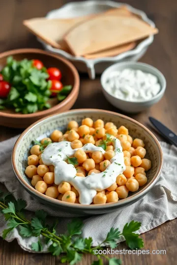 Greek Chickpea Salad with Tzatziki Dressing presentation