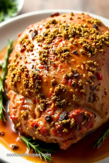 Roast Pork Shoulder with Herb Crust Delight presentation