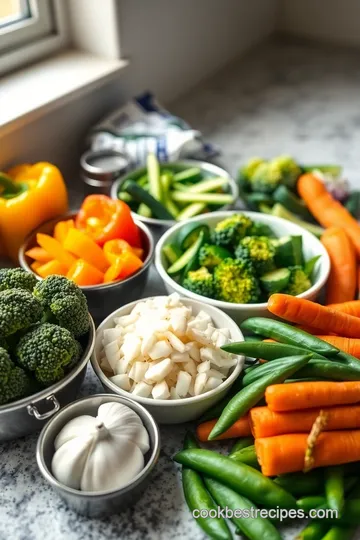 Sautéed Vegetable Medley in Savory Garlic Sauce ingredients