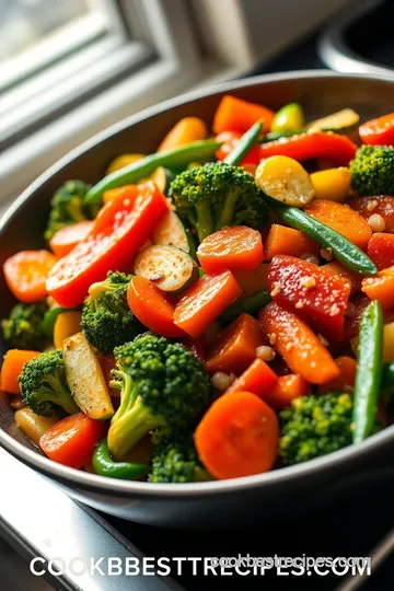 Sautéed Vegetable Medley in Savory Garlic Sauce presentation