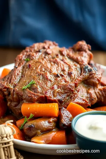 Braised Beef Shoulder with Root Vegetables presentation