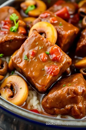 Crock Pot Cube Steak with Savory Mushrooms presentation