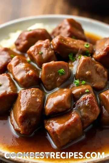 Slow Cooked Cube Steak with Savory Gravy presentation