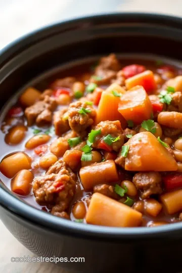 Cowboy Soup in a Slow Cooker presentation