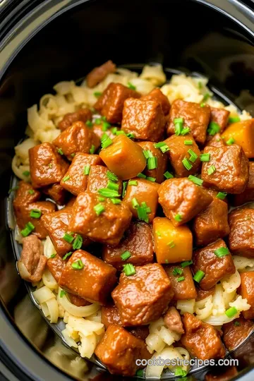 Slow Cooker Beef Tips and Gravy presentation