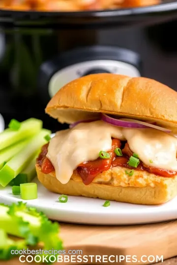 Slow Cooker Barbecue Chicken Sandwiches presentation