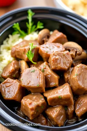 Cube Steak with Cream of Mushroom Soup presentation