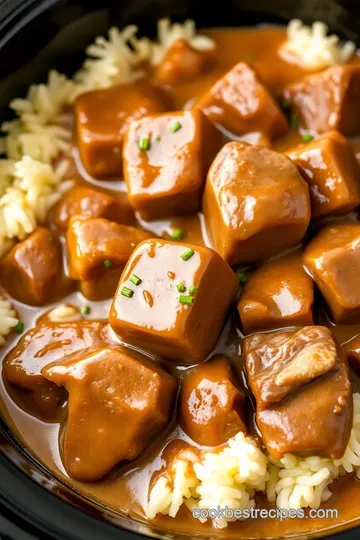 Delicious Slow Cooker Cube Steak in Rich Gravy presentation