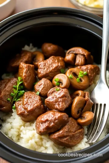 Slow Cooker Minute Steak with Savory Mushrooms presentation