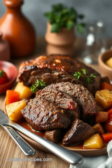 Tender Beef Shoulder Roast with Veggies presentation